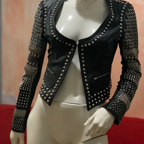 Bebe studded bobble leather jacket - Picture 5 of 8
